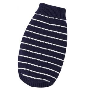Navy & White Striped Dog Turtleneck Sweater – Medium